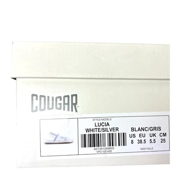 Cougar Womens White Silver Lucia SlingBack Cushioned Platform Sandals Sz 8 New - Picture 5 of 10